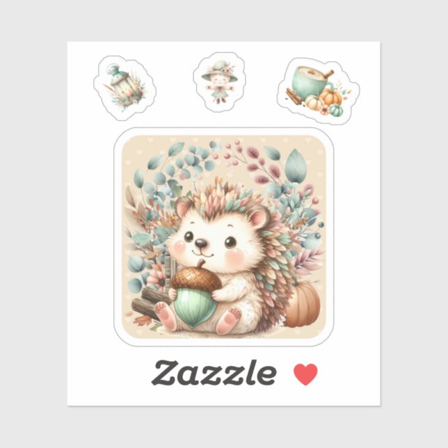 Adorable Baby Hedgehog sticker. Sticker (Sheet)
