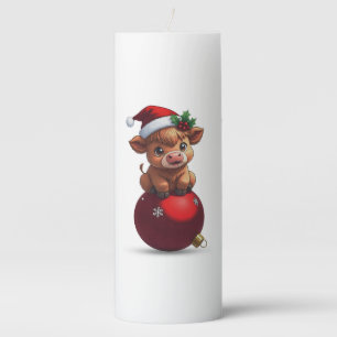 adorable baby highland cow sitting pillar candle