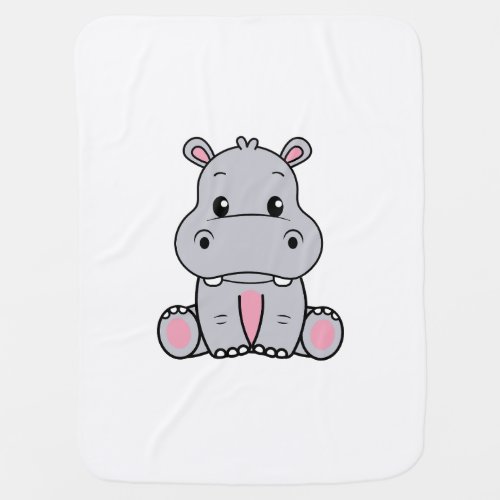 Adorable Baby Hippo Baby Blanket
