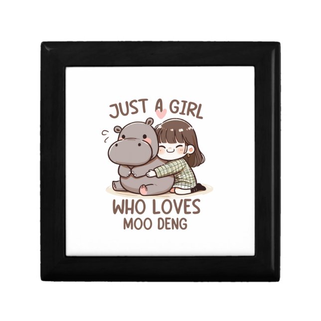 Adorable Baby Hippo, Jus A Girl Who Loves Moo Deng Gift Box (Front)