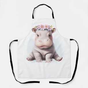 Adorable Baby Hippopotamus Apron