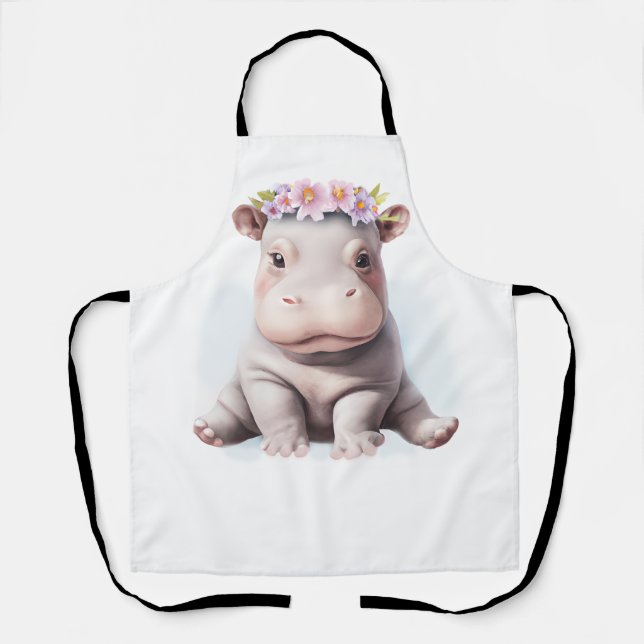 Adorable Baby Hippopotamus Apron (Front)