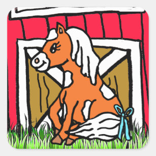 Adorable Baby Horse Brown Pony Stickers