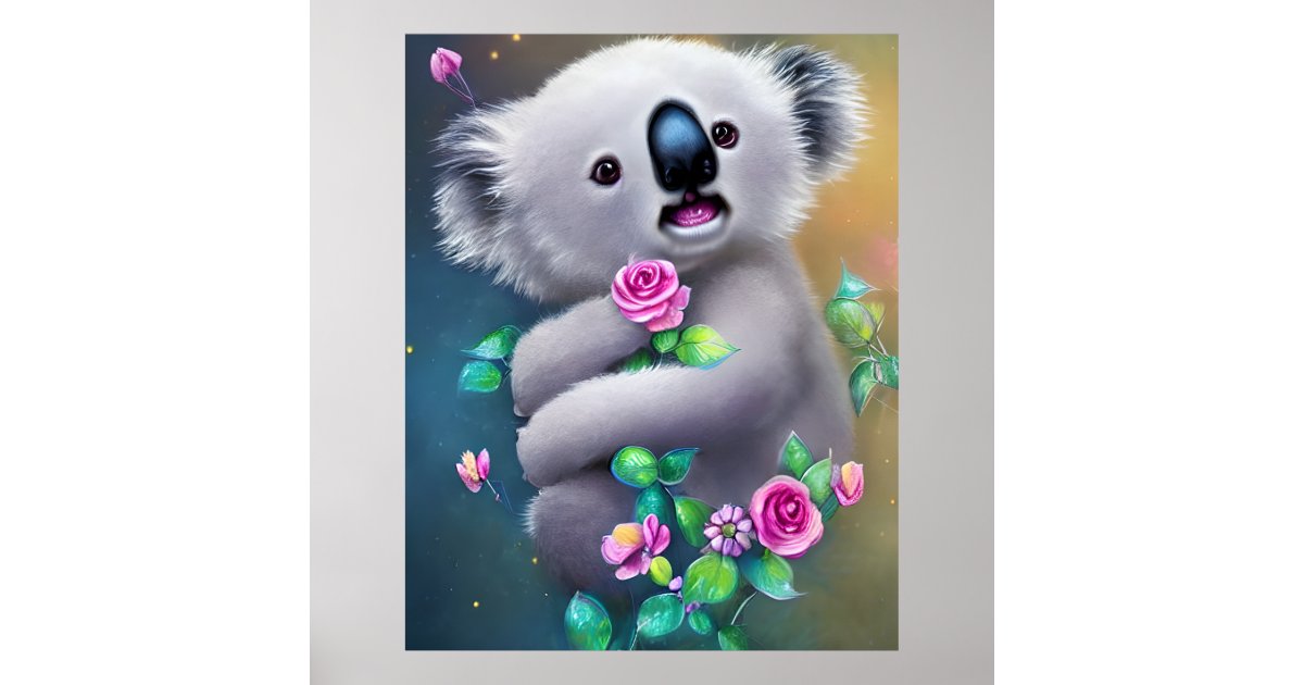 Koala Original Watercolor Painting Colorful Koala Bear Australia Australian  Wildlife Animals Save Koalas Cute Koala Kids Room Nursery Baby 