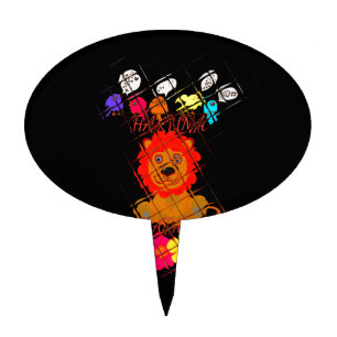 Adorable Baby Lion Art Design Motif Cake Topper