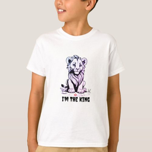 Adorable Baby Lion Coloring Page for Kids T_Shirt