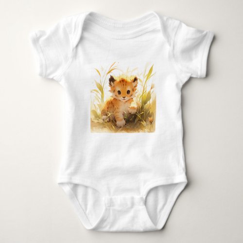 Adorable Baby Lion Roaring Cuteness Baby Bodysuit