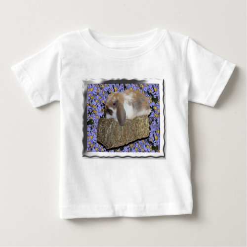Adorable Baby Lop Bunny on Mini Bale Baby T_Shirt