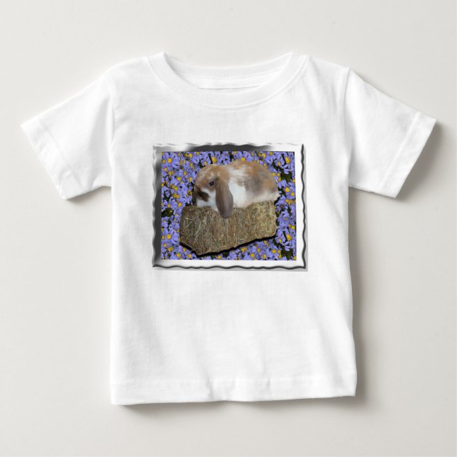 Adorable Baby Lop Bunny on Mini Bale Baby T-Shirt (Front)