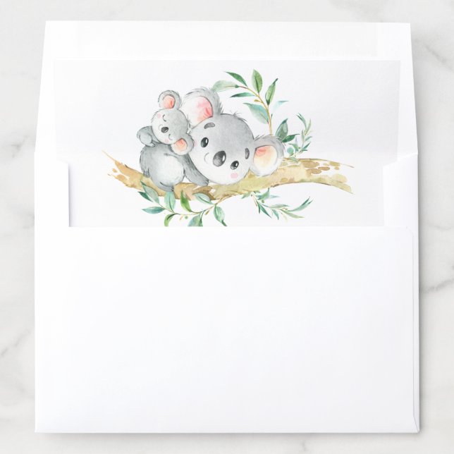 Adorable Baby & Mom Koala Bear Envelope liner (In Envelope)