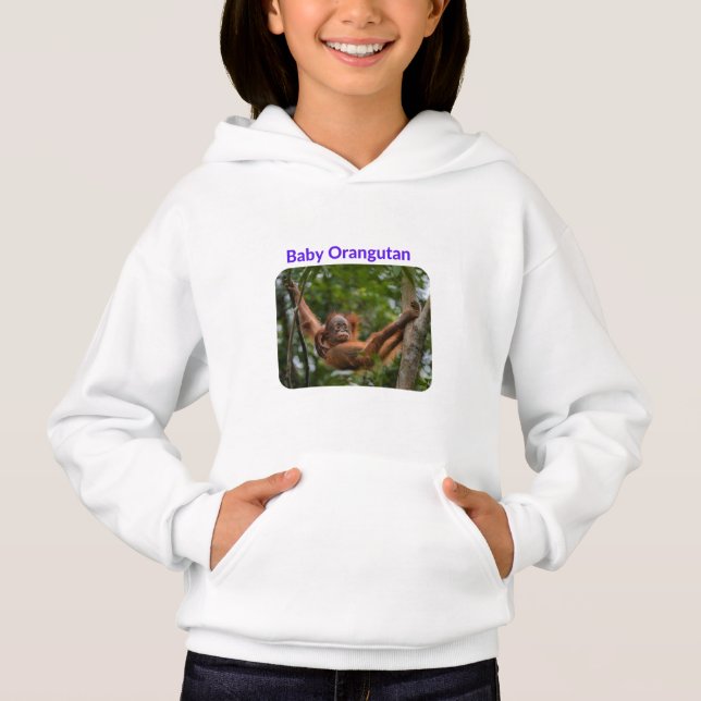 Adorable Baby Orangutan T-Shirt – Minimalist Jungl Hoodie (Front)