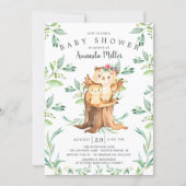 Adorable Baby Owl and Mom Baby Shower Invitation (Front)