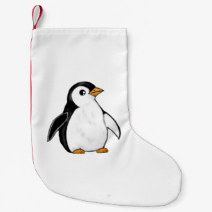 Adorable Baby Penguin Airbrush-Style Winter Art Small Christmas Stocking