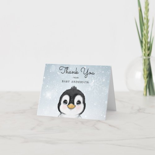 Adorable Baby Penguin Winter Thank You