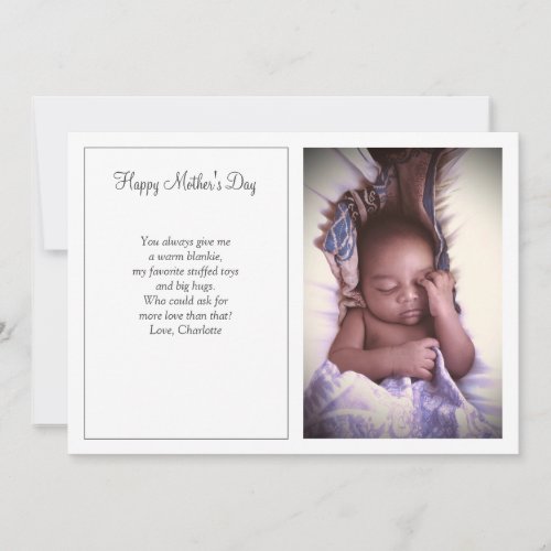 Adorable Baby Photo Mothers Day  Holiday Card