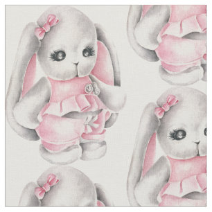 Adorable Baby Pink Bunny Rabbit Fabric