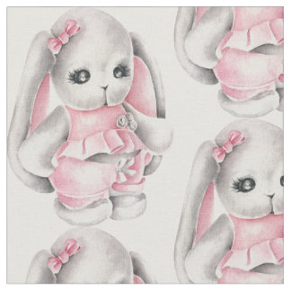 Adorable Baby Pink Bunny Rabbit Fabric