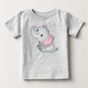 Adorable Baby Pink Eared Baby Elephant T-Shirt