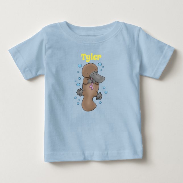 Adorable baby platypus cartoon illustration baby T-Shirt (Front)
