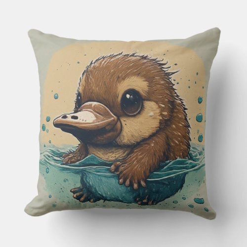 Adorable Baby Platypus Swim Pillow