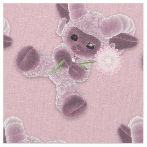 Adorable Baby Plush Toy Ram Country Pink Fabric