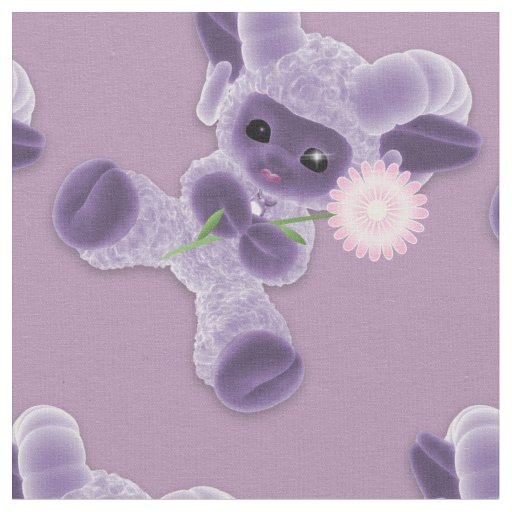 Adorable Baby Plush Toy Ram Country Plum Purple Fabric