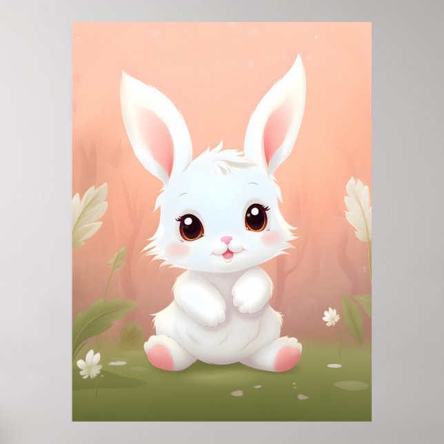 Adorable Baby Rabbit kids Poster (Front)