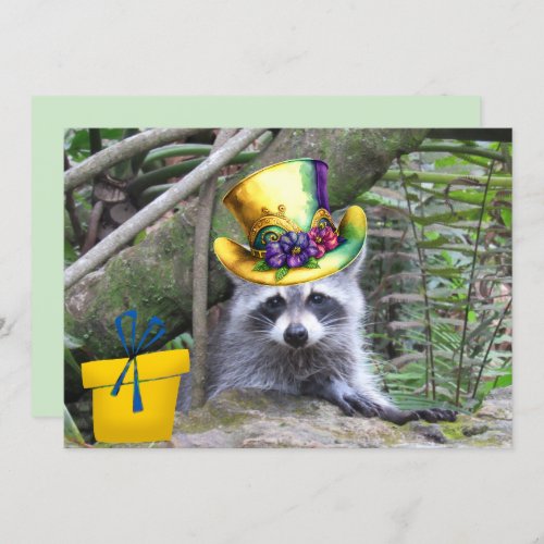 Adorable Baby Raccoon Birthday Flat Card