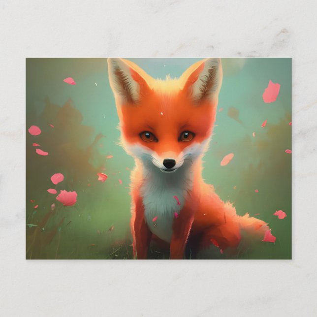 Adorable Baby Red Fox Postcard (Front)