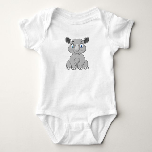 Adorable Baby Rhino Love Baby Bodysuit (Front)
