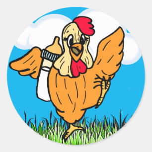 Adorable Baby Rooster tickers Classic Round Sticker
