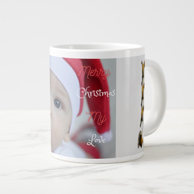 Adorable Baby Santa Christmas Love Photo Gift Mug (Front Right)