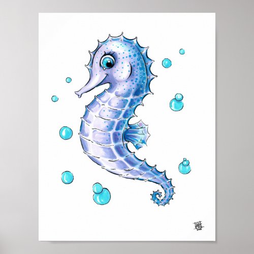 Adorable Baby Seahorse Poster