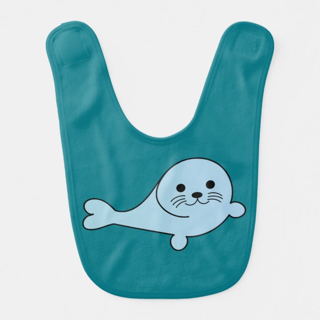 Adorable Baby Seal Baby Bib (Front)