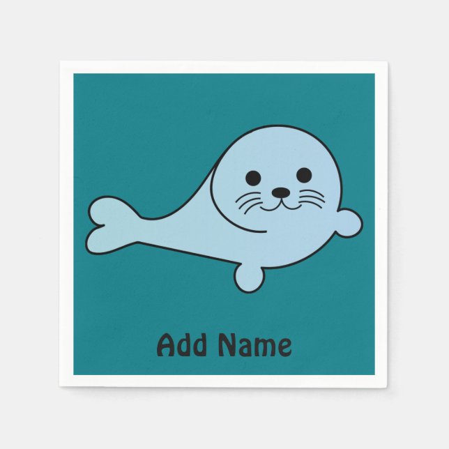 Adorable Baby Seal Napkins (Front)