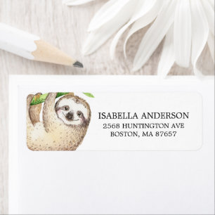 Adorable Baby Sloth Baby Shower Address Label