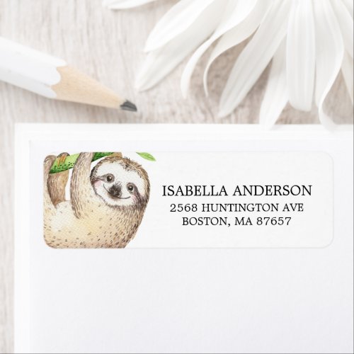 Adorable Baby Sloth Baby Shower Address Label