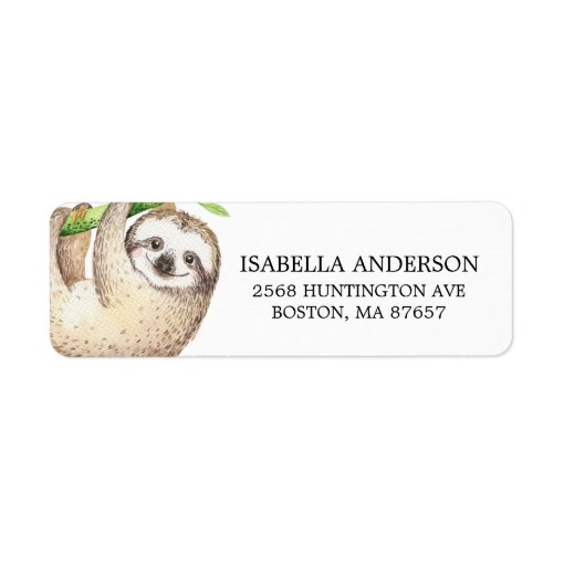 Adorable Baby Sloth Baby Shower Address Label | Zazzle