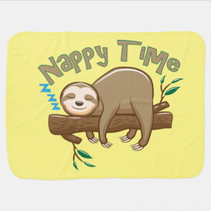 Adorable Baby Sloth Nappy Time! Baby Blanket
