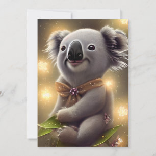 Adorable Baby Smiling Koala Bear Holiday Card