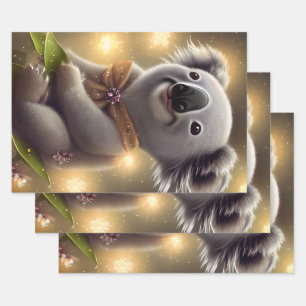 Adorable Baby Smiling Koala Bear Wrapping Paper Sheets