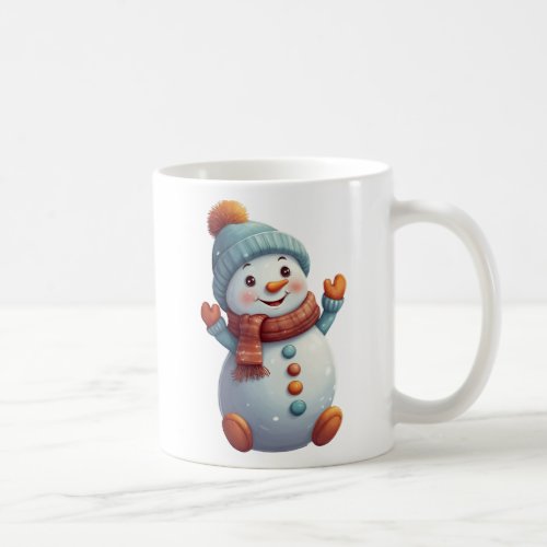 Adorable Baby Snowman in Hat and Scarf  Coffee Mug