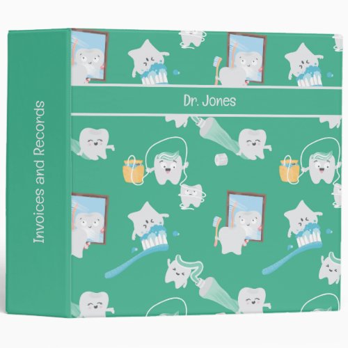 Adorable Baby Teeth Dental Office Dentist  3 Ring Binder