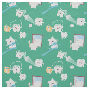 Adorable Baby Teeth Dental Office Dentist Fabric