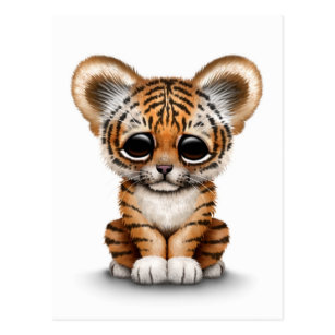 Cute Cartoon Baby White Tiger Cub Gifts On Zazzle