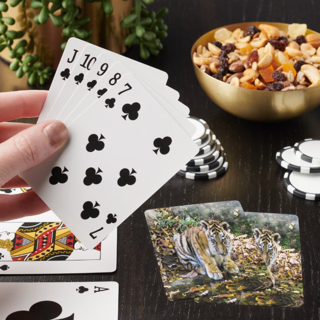 Adorable Baby Tiger Cub Poker Cards (In Situ)
