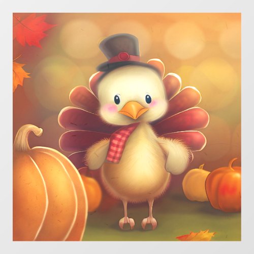 Adorable Baby Turkey Window Cling