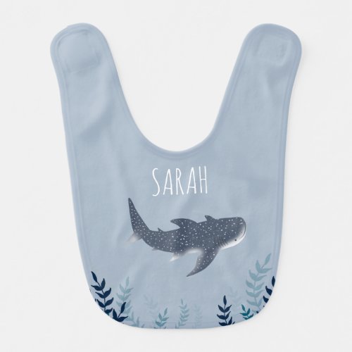 Adorable Baby Under the Sea Whale Shark name Baby Bib