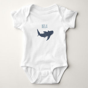 Adorable Baby Under the Sea Whale Shark Name Baby Bodysuit