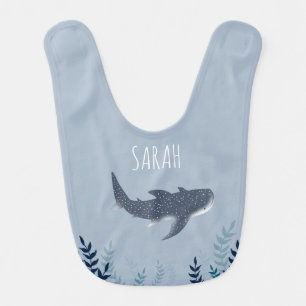 Adorable Baby Under the Sea Whale Shark name Bib
